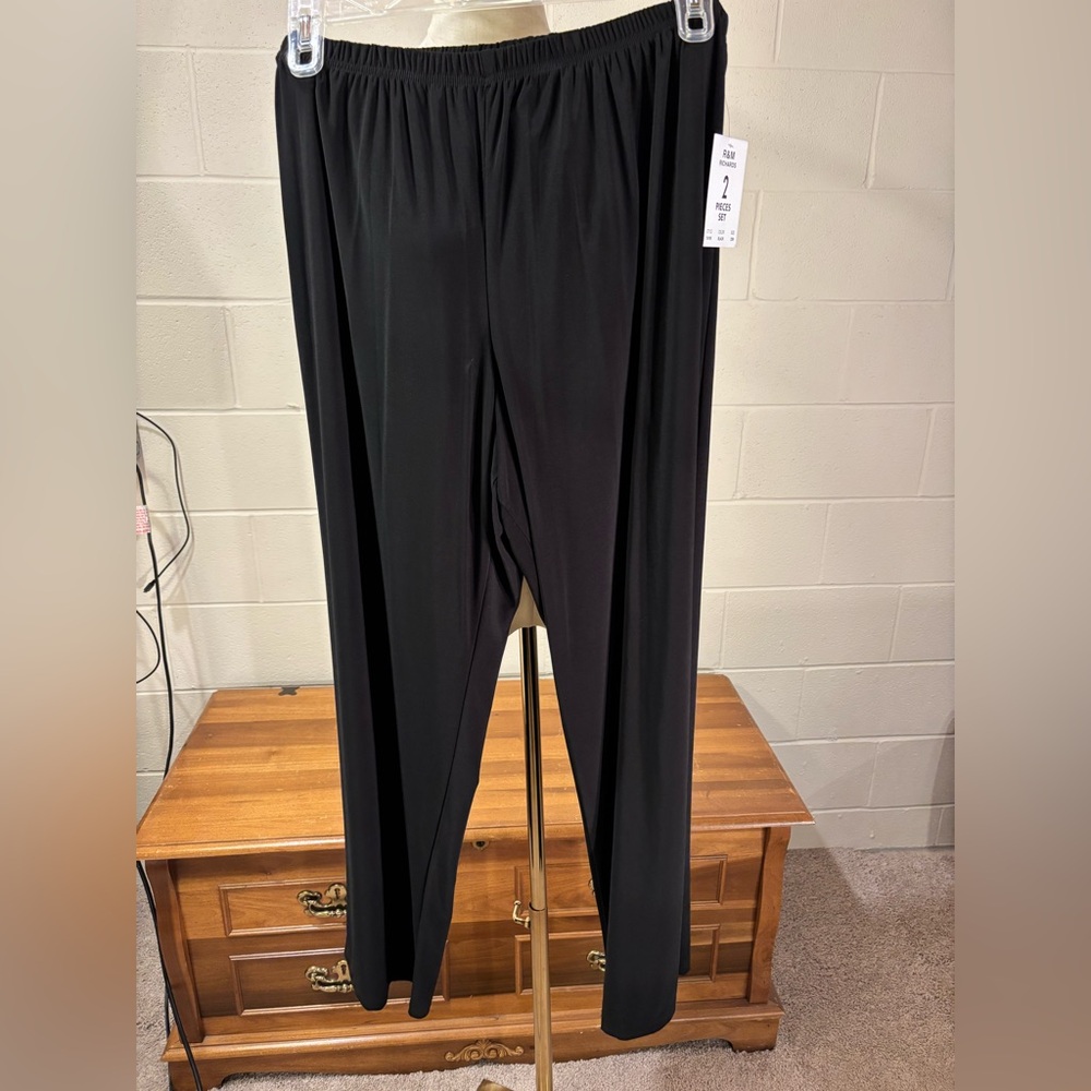 R&M Richards Black Elastic Waist Pants